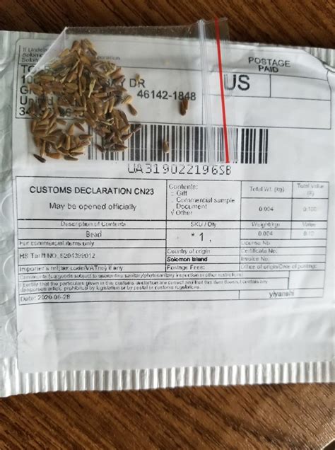 are people getting seeds in the mail from china